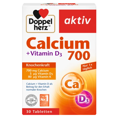 Abbildung der Produktverpackung Doppelherz aktiv Calcium 700  Frontansicht